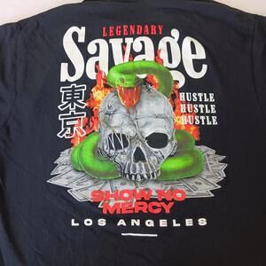 Popular Poison Legendary Savage Men’s Black Cotton Graphic T-Shirt Size XL